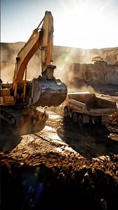 Heavy Equipment Power: Giant Excavators & Trucks at Work! 🏗️