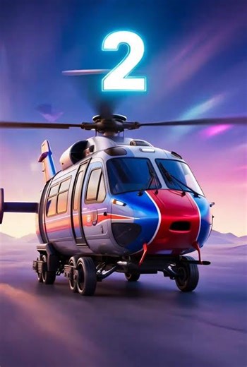 Number 2 for Kids | Learn to Count 1–10 with Colorful Electric Helicopter Car | Fun Toddler Learning