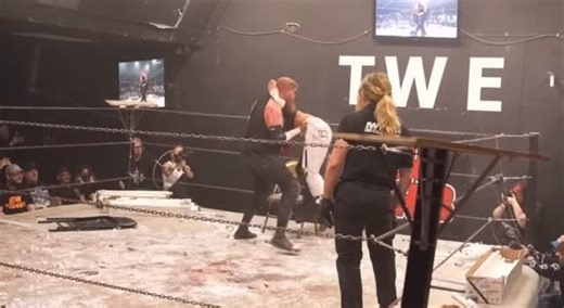 @unfnbelievablex | Video by @joshideathmatch of John Wayne Murdoch planting Angel Metro onto an exploding chair. - ICWNHB 91 2/20/2026 #Deathmatch... | Instagram