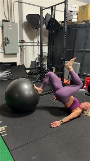 Stability ball single leg hamstring curls