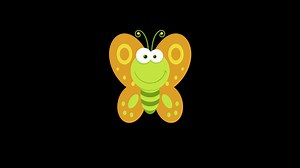 Download Cute Butterfly Cartoon Character Flying for free