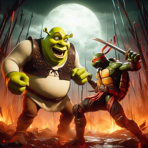 9.7K views · 254 reactions | Shrek Vs Ninja Turtle Epic Moves | Mortal Kombat 1 | Highpro Gaming | Facebook