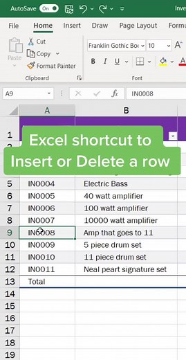 Quick Tips for Inserting or Deleting Rows in Excel