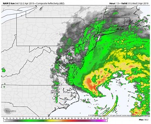 Check out the strong thunderstorms around the storm-center as the cyclone intensifies: | WeatherBELL Analytics LLC
