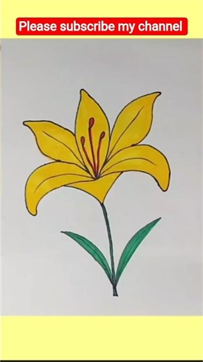 Easy Lily Flower Drawing 🌼 | Step by Step for Beginners #shorts #youtubeshorts #viralvideo #viral