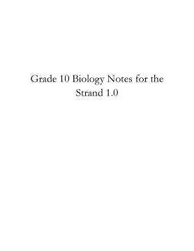 grade 10 biology strand 1 cell biology and biodiversity notes