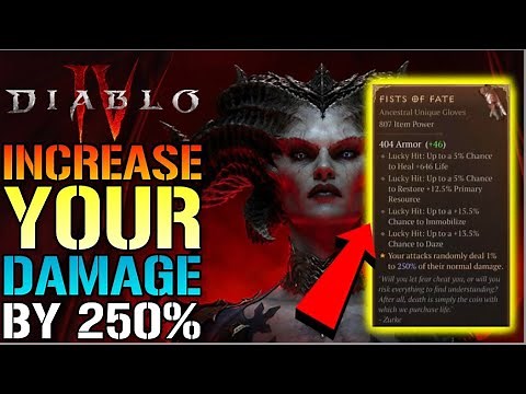 How To Increase Your Damage By 250% In Diablo 4! Fist Of Fate Unique