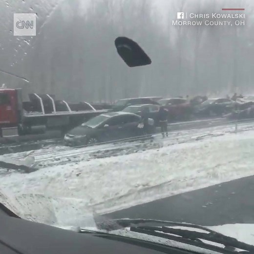 210K views · 1K reactions | Traffic was snarled on Interstate 71 North in Morrow County, Ohio, following a massive pileup involving up to 50 vehicles. | CNN | Facebook