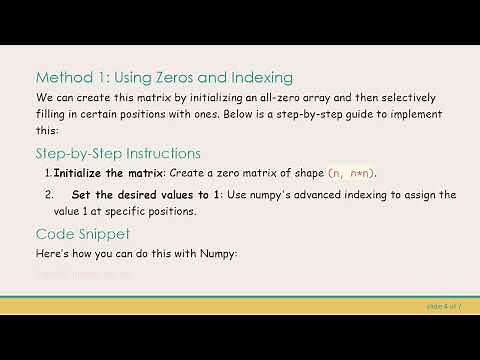 How to Create a Custom Identity Matrix with Numpy