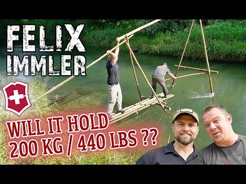 12m (40 feet) Bushcraft Bridge / Will it hold 200 kg (440 lbs) ?? / a project with James Bender