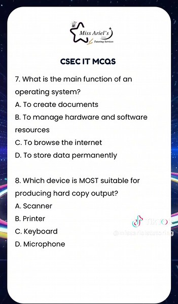 CSEC IT paper 1 practice #teachersoftiktok #cxc #csecinfotech #csecit #carribbeantiktok🇬🇾🇦🇬🏳️‍⚧🇧🇪🇧🇸🇨🇩🇹🇹
