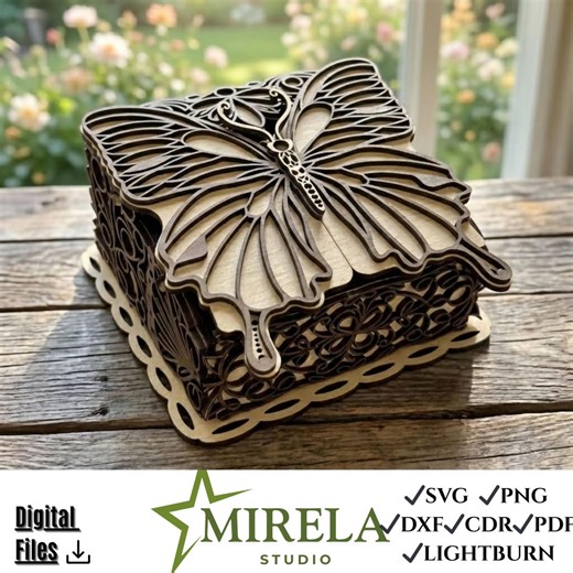 3D Butterfly Jewelry Box Svg,intricate Pattern Jewelry Organizer, Decorative Keepsake Chest DXF - Etsy