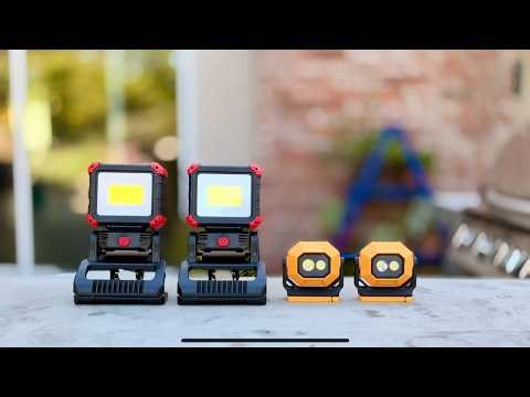 Easymaxx Work Light VS: 1500LM 360° Stand vs 2100LM Clamp + Power Bank (2-Pack)