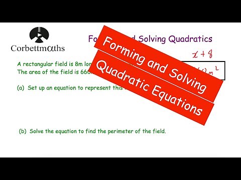 Forming and Solving Quadratic Equations - Corbettmaths