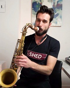 In the shed with the new @jazzlessonvideos “Shed” shirt. Here’s a great approach note exercise for bebop technique from one of my PDF ebooks, “15 Approach Note & Enclosure Exercises for Jazz Musicians” available at www.jazzlessonvideos.com | Chad LB