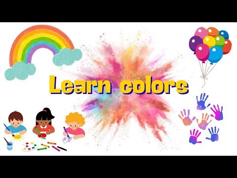 Learn Colors | Colors for Kids 🎨 | Learn 12 Color Names & Spelling | Red, Blue, Yellow, Pink & More