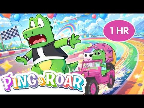 🦖🦄 Ping & Roar Playtime Marathon | One Hour of Dino & Unicorn Cartoon Fun