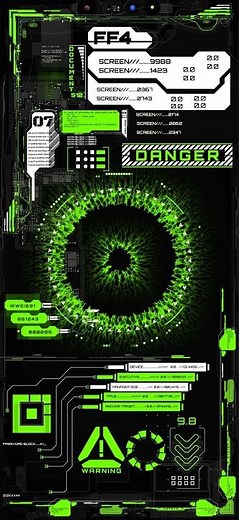 Cyberpunk HUD AMOLED Live Wallpaper