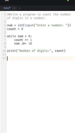 #Write a program to count the number of digits in a number.