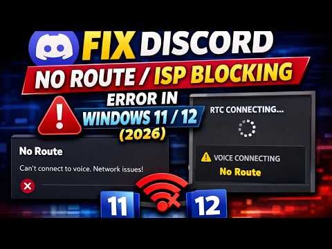 Fix Discord "No Router / Network-ISP Blocking" Error In Windows 11/12 (2026)