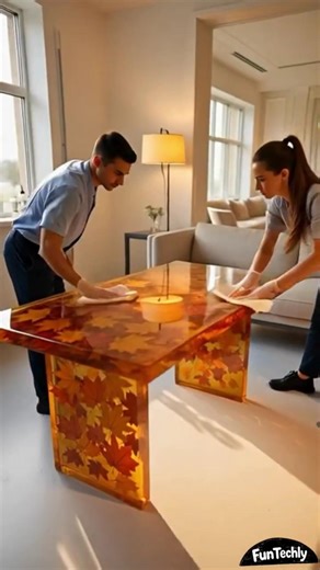 Fully Resin Coffee Table – Autumn Forest Inside
