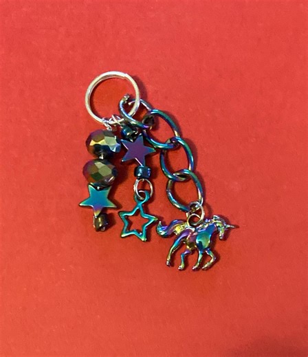 Rainbow Key Ring With Rainbow Chain, Unicorn, Stars and Globes - Etsy
