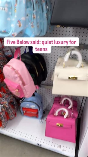 Julie Himelstein on Instagram: "Luxury brands should be nervous. Five Below just dropped Birkin, Rhode, and Longchamp for tweens. Be honest—would your kid know the difference?"
