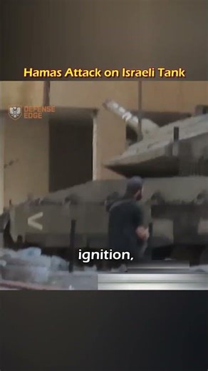Hamas Fighter Plants Explosive on Merkava Tank