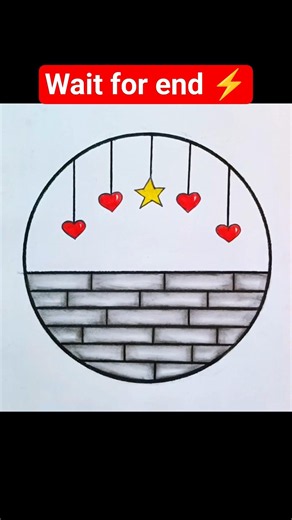 Easy Circle Heart Drawing ❤️✨ #shorts #ytshorts #drawing #art