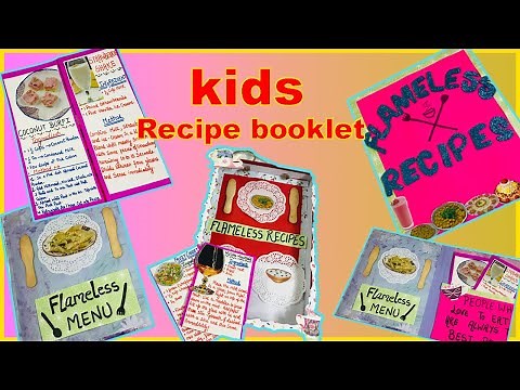 kids menu card , Diy menu card for kids , kids booklet , heat less recipe
