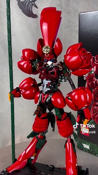 Creative Lego Robot Using Bouquet of Roses Kit