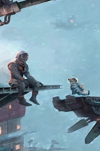 Spaceman With Dog Space Iphone Wallpaper