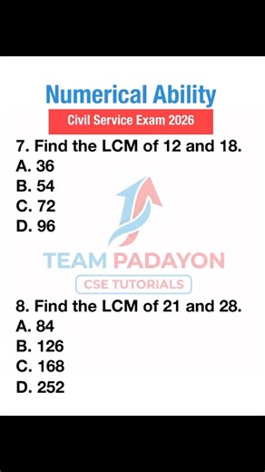 32K views · 706 reactions | Civil Service Exam Review: Least Common Multiple (LCM) #CSE2026 #TeamPadayon | Team Padayon CSE Tutorials | Facebook