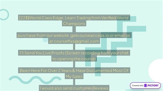 World Class Edge: Learn Trading from Verified World Champions [getcourseaccess.io]