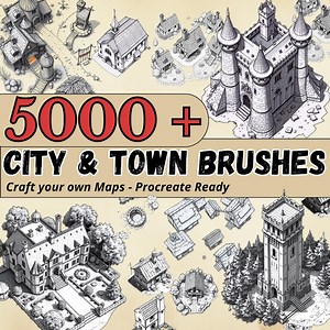 5000 Procreate Brushes for Fantasy Map Making – City & Town Stamps – RPG Cartography Bundle – Craft Your Own TTRPG World Maps or Village - Etsy