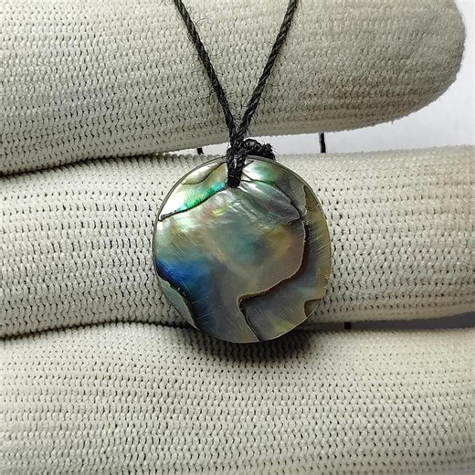 Unique Abalone Shell, Macrame Necklace, Bohemian Pendant, Oval Shape, Sea Jewelry, Summer Necklace, Handmade, Anneroza, Sea Pendant - Etsy