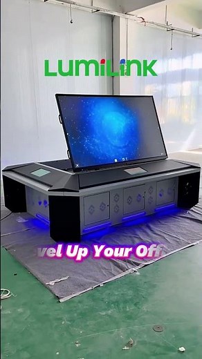 Smart Office Upgrade: Pop-up Screen Lift 🚀 Space Saving!