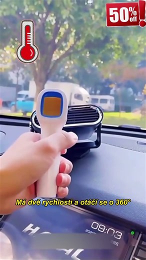 Přenosný ohřívač a ventilátor do auta 2 v 1 – 360° rotace, rychlé rozmrazování