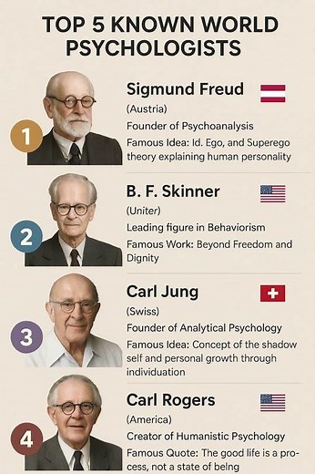 Top 5 Greatest Psychologists Who Changed the World 🧠