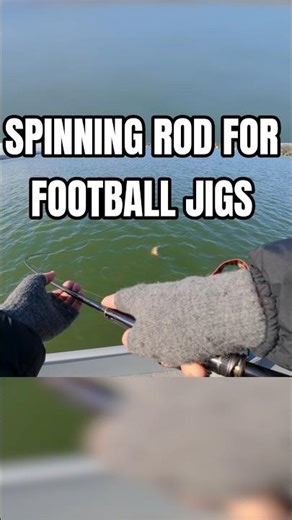 Throw a football jig on a spinning rod #shimano #coldwater#goflex #getoutfishing #springtimevibes