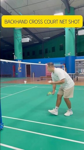 Backhand cross court net shot - Practice alone #badminton #badmintontraining #badmintonlovers