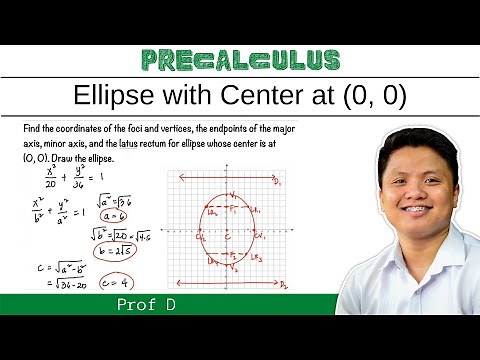Graphing ellipses with vertex at the origin and finding the center, vertices, and foci | @Prof D