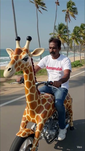 Giraffe Bikei shorts Annamalai viral trending animals #trending #viral #giraffe #bike #Annamalai
