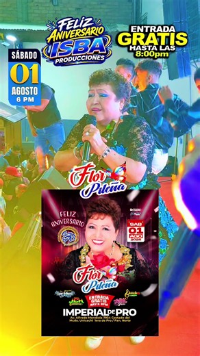 Concierto gratis Flor Pileña en Lima Norte — Sábado 1 Agosto