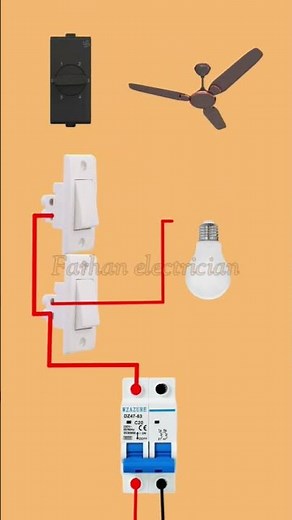 MCB and Fan and bulb connection diagram #shorts