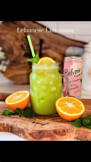 Lebanese lemonade is one of my faves! So refreshing, tangy, minty, just divine 🍋 I did not have any orange blossom water so I made it without. I also used Meyer lemons (hence the orange color) but I prefer it with regular lemons because they are tangier. •3 lemons well washed - 2 chopped small and seeds removed - 1 just the juice •1/2 cup mint leaves •1/2 cup sugar •4 cups water •1 tbs orange blossom water - if you have some #lebaneselemonade #lebanon #fyp #lemonade #limonana #limonada #lemon #