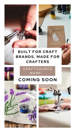 Launching soon! Discover CraftSource Market- the new home for all craft brands. Give them a follow to learn more! ⬇️ CraftSource Market | The Craft Store