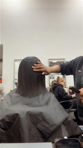 Hair transformation at Marca College (Wash, treatment, cut, and style)