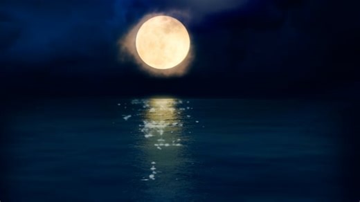 Moon, Sea, Ocean. Free Stock Video