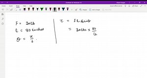 If you apply a force of magnitude 30 pounds at the end of an 8-inch-long wrench at an angle of (π)/(6) to the wrench, find the magnitude of the torque applied to the bolt. | Numerade
